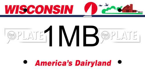 1MB Wisconsin License Plate