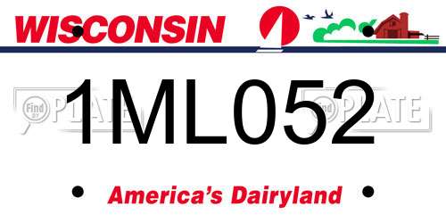 1ML052 Wisconsin License Plate