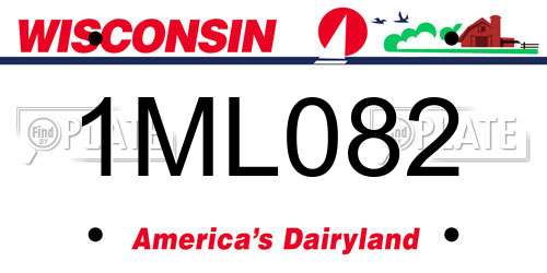 1ML082 Wisconsin License Plate