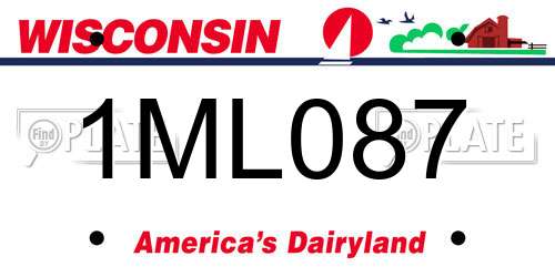 1ML087 Wisconsin License Plate