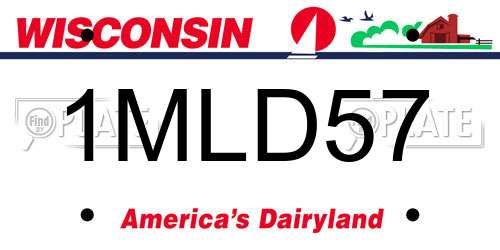 1MLD57 Wisconsin License Plate