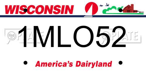 1MLO52 Wisconsin License Plate