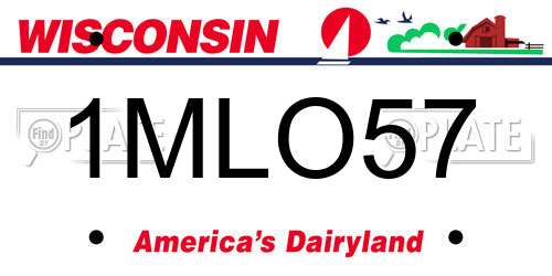 1MLO57 Wisconsin License Plate