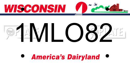 1MLO82 Wisconsin License Plate
