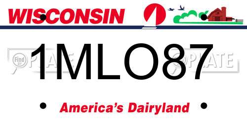 1MLO87 Wisconsin License Plate