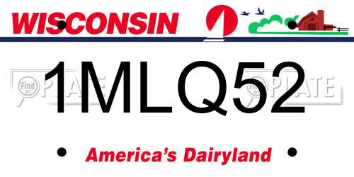 1MLQ52 Wisconsin License Plate