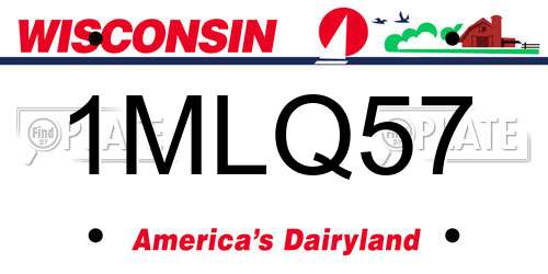 1MLQ57 Wisconsin License Plate