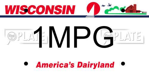 1MPG Wisconsin License Plate