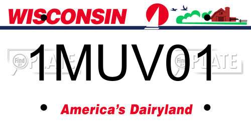 1MUV01 Wisconsin License Plate