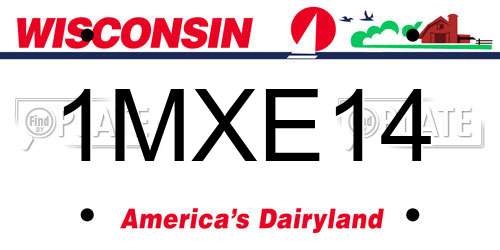 1MXE14 Wisconsin License Plate