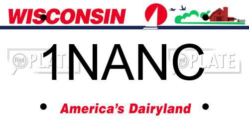 1NANC Wisconsin License Plate