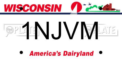 1NJVM Wisconsin License Plate