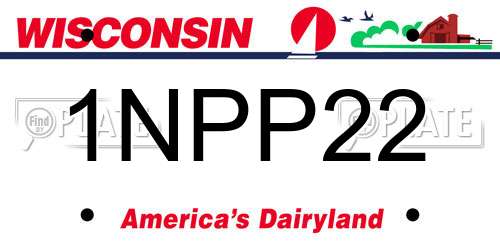 1NPP22 Wisconsin License Plate