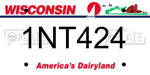 1NT424 Wisconsin License Plate