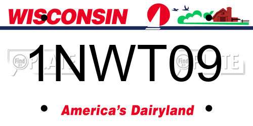 1NWT09 Wisconsin License Plate