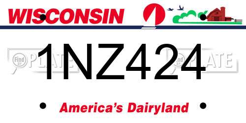 1NZ424 Wisconsin License Plate