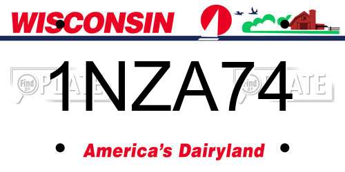 1NZA74 Wisconsin License Plate