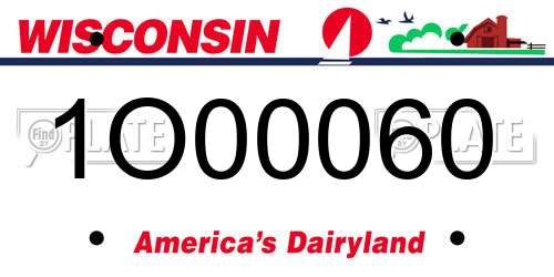 1O00060 Wisconsin License Plate