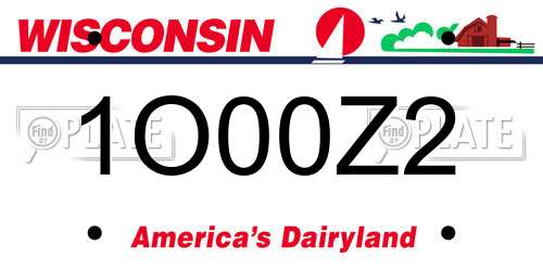 1O00Z2 Wisconsin License Plate