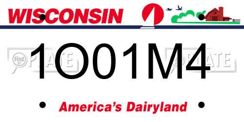 1O01M4 Wisconsin License Plate