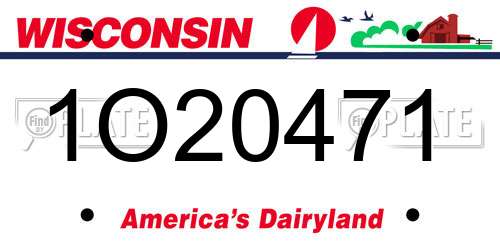 1O20471 Wisconsin License Plate
