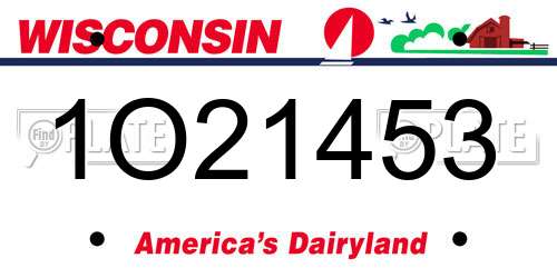 1O21453 Wisconsin License Plate