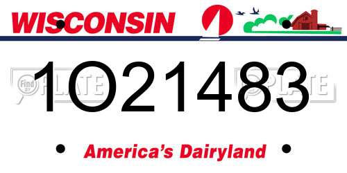 1O21483 Wisconsin License Plate