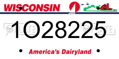 1O28225 Wisconsin License Plate