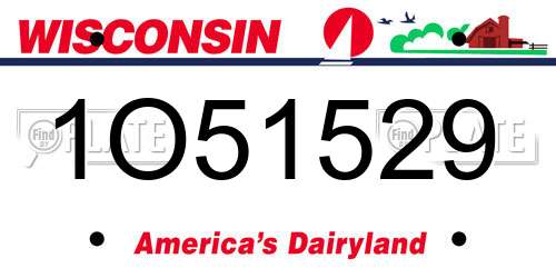 1O51529 Wisconsin License Plate