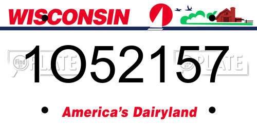 1O52157 Wisconsin License Plate