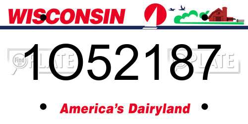 1O52187 Wisconsin License Plate