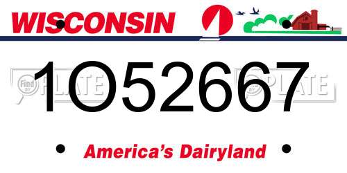 1O52667 Wisconsin License Plate