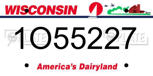 1O55227 Wisconsin License Plate