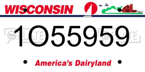 1O55959 Wisconsin License Plate