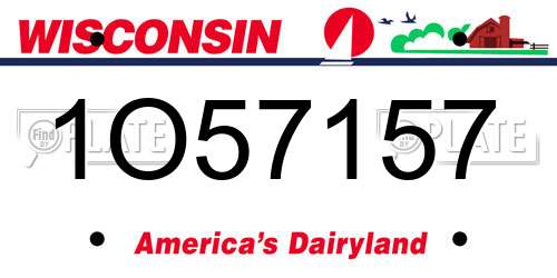 1O57157 Wisconsin License Plate