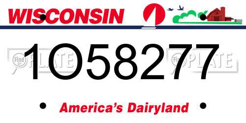 1O58277 Wisconsin License Plate