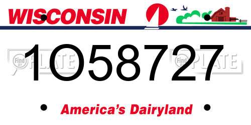 1O58727 Wisconsin License Plate