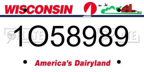 1O58989 Wisconsin License Plate