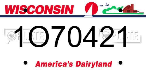 1O70421 Wisconsin License Plate