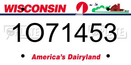 1O71453 Wisconsin License Plate