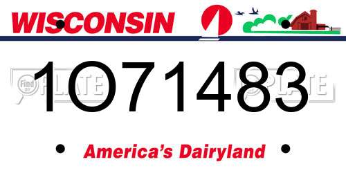 1O71483 Wisconsin License Plate