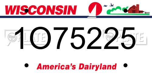 1O75225 Wisconsin License Plate
