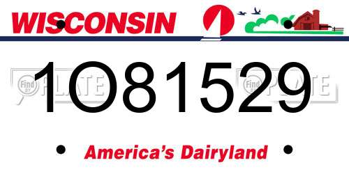 1O81529 Wisconsin License Plate