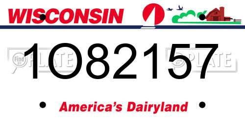 1O82157 Wisconsin License Plate