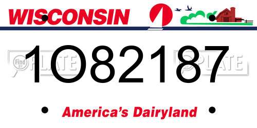 1O82187 Wisconsin License Plate