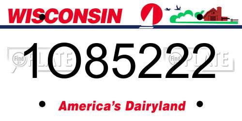 1O85222 Wisconsin License Plate