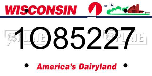 1O85227 Wisconsin License Plate