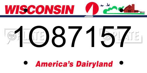 1O87157 Wisconsin License Plate