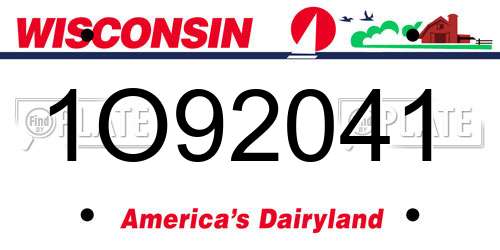 1O92041 Wisconsin License Plate