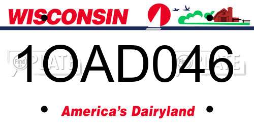 1OAD046 Wisconsin License Plate